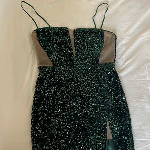Sexy Elegant Green Sequin Dress S